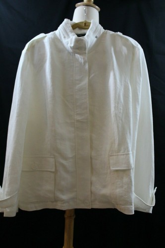 OFF WHITE Giacca di lino donna Talbots bianco sporco 24W nuova con etichetta JCKT103