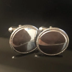 Vintage  Silver  Cufflinks Round Hickok  - Art deco  - Picture 1 of 4
