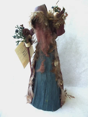 Cornshuck Husk Chamán Piel Plumas Conchas ¡Muñeca Hecha a Mano!  ANNE FREELS!  10" ALTO Foto 1 de 4