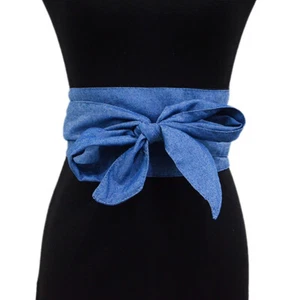 Mujeres Denim Cintura Ancha Cintura Cinturón Correa Jean Vendaje Azul Ropa Decoración - Imagen 1 de 5