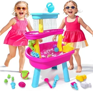 VATOS 3-Tier Water Table for Toddlers 1-3, 37 Piece Kids Water Table Rain Shower - Picture 1 of 5