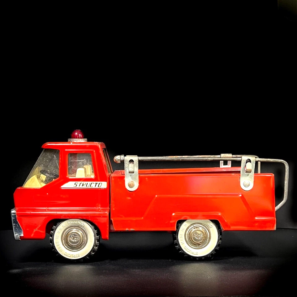 Bomba de turbina Structo de colección años 60 camión de bomberos juguete prensado acero hombre cueva piezas ASIS Foto 1 de 4