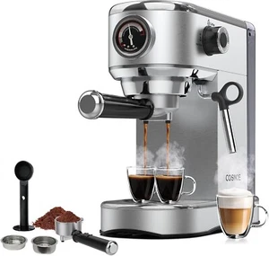 Máquina de café espresso HiBREW H10B - Espresso y capuchino con espumador de leche 20 bar - Imagen 1 de 6