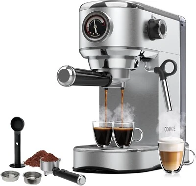 Máquina de café espresso HiBREW H10B - Espresso y capuchino con espumador de leche 20 bar - Imagen 1 de 4