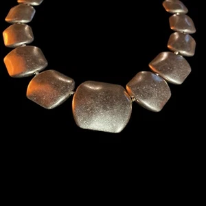 VTG Banana Republic Gold-Tone Chunky Geometric Statement Necklace 21” Sculptural - Picture 1 of 11