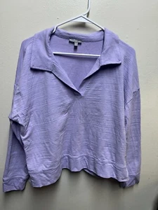 T By Talbots purple Popover V Neck Top Shirt long sleeve wome  XL petite - Picture 1 of 5