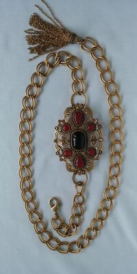 Cinturón de cadena vintage para mujer Chico's dorado con hebilla Foto 1 de 4