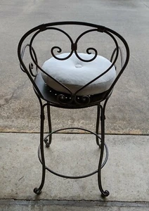 FRENCH TRADITION bar stool antique brown CHAIR WROUGHT IRON QUALITY NEW 14 kg - Picture 1 of 8