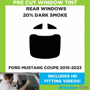 Für Ford MUSTANG Coupe 2015-2023 Vor Cut Fenster Getönt Heck 20% Rauchglas Folie - Picture 1 of 9