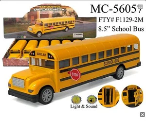 large Yellow School Bus Diecast Model pull back action Light & Sound 8.5 inch - Picture 1 of 1