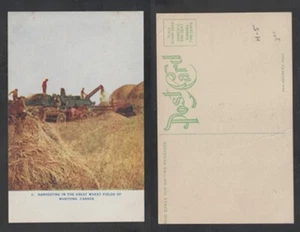 Manitoba Canada Postcard Harvesting in the Great Wheat Fields  Unused - Picture 1 of 3