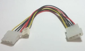 CB-POWER-531-Y 8inch 4Pin Molex (M) to 4Pin Molex (F) & Floppy 4Pin (F) Cable - Picture 1 of 1