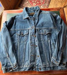 Vintage Eddie Bauer Denim Trucker Jacket L Outdoor Outfitter Classic Blue Jean - Bild 1 von 12