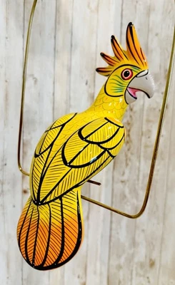 Mexican Exotic Ceramic Bird on a Perch Pajaro Mexicano de Ceramic en Aro — 第 1/4 张图片
