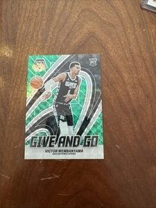 2023-24 Panini Mosaic Victor Wembanyama Give And Go Rookie Green Prizm #12 - Picture 1 of 2