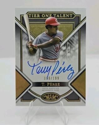 2023 TONY PEREZ TOPPS TIER ONE - AUTÓGRAFOS DE TALENTO TIER ONE #T1TA-TP /199 - VERMELHOS! - Imagem 1 de 4