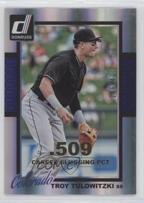 2014 Panini Donruss Gold Career Stat Line /400 Troy Tulowitzki #290 - Image 1 of 2