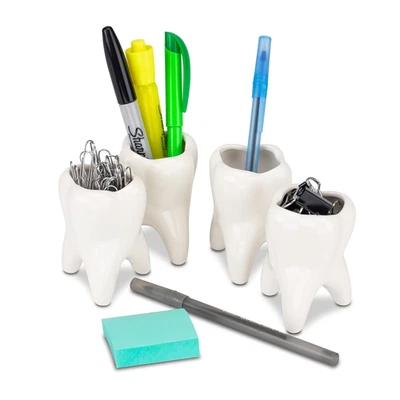 Encantadores mini jarrones molares - Juego de 4 para decoración elegante del hogar Foto 1 de 4