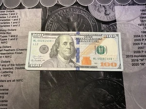 100 dollar bill star note with a low serial number series 2013 - Picture 1 of 4