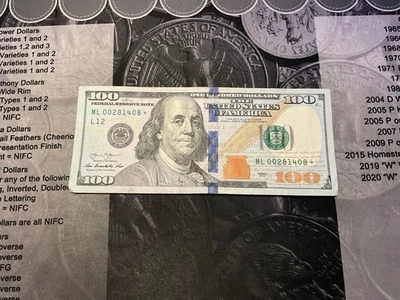 100 dollar bill star note with a low serial number series 2013 - Image 1 of 4