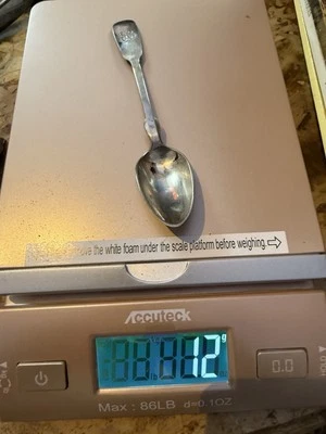 COIN SILVER Fiddle Table TEASPOON 1800s 6” Beautiful Spoon - Image 1 of 4