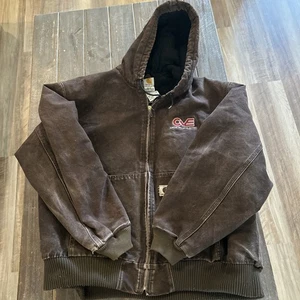 Vintage Carhartt Active Jacket Brown Size 2XL J130 DKB Made in USA - Picture 1 of 13