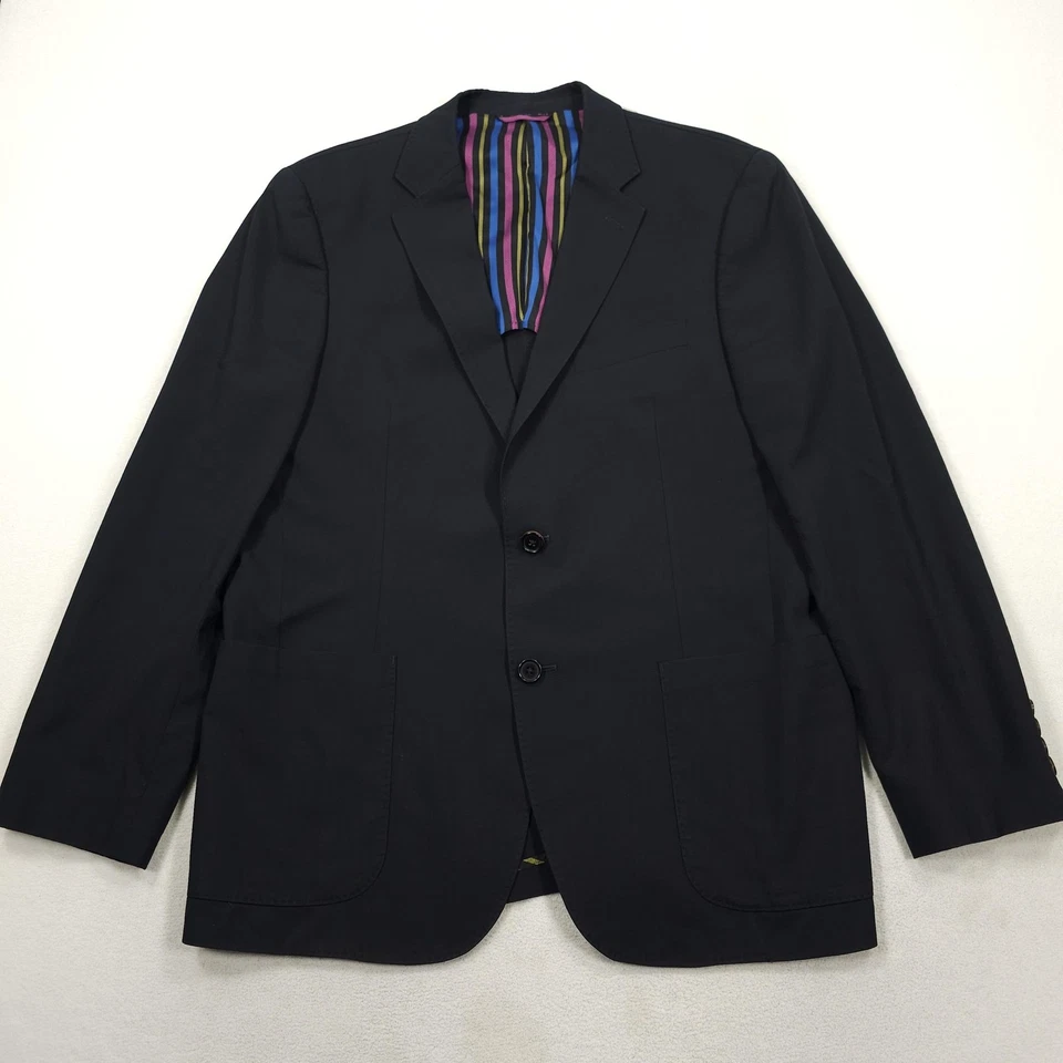 IBIZA Jacket Mens 42R Black Carini Wool Blend Lightweight Blazer Sport Coat - Image 1 of 4
