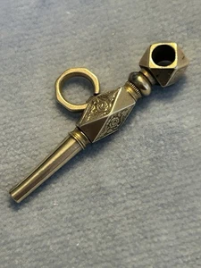 Antique 1800’s 9ct Gold Watch Fob Key Slide Pendant 5 Grams Fancy Floral Design - Picture 1 of 12