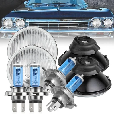 Faros halógenos redondos altos/abajo de 5,75 pulgadas 4 piezas para Buick Electra 1959-1973 1974 Foto 1 de 4
