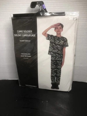 Camuflaje Ejército Soldado Disfraz Halloween Militar Camuflaje Niño X-Grande 10-14 Nuevo Foto 1 de 4