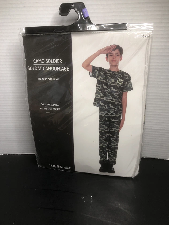 Camuflaje Ejército Soldado Disfraz Halloween Militar Camuflaje Niño X-Grande 10-14 Nuevo Foto 1 de 4