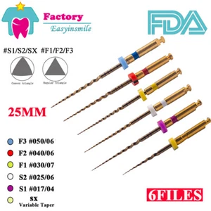 6Pcs Dental Endo Files X-Pro Gold Taper 04 Sx-F3 Endodontic Rotary Files 25mm - Picture 1 of 32