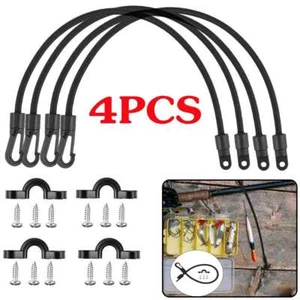 Holder Rod Tamer Straps Saver Deck Mount Connector Tie Down Boat Fishing- 4 Set - Picture 1 of 12