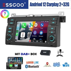 DAB+ Carplay Android 14 Autoradio GPS Navi Für BMW E46 3er 318 320 325 M3 MG ZT - Bild 1 von 16