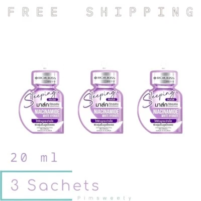 3 Sachets x 20 ml Rojukiss Sleeping Mask Niacinamide Radiant Moisturized Facial - Image 1 of 4