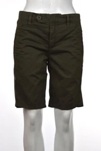 Pantalones Cortos Vince Chino Talla 24 Verde Oliva Algodón Liso Bermudas Informales - Imagen 1 de 5