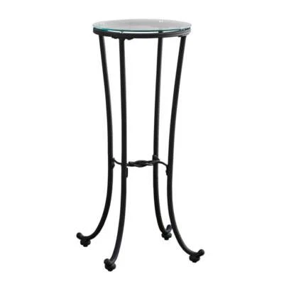 Accent Table Side End Plant Stand Round Living Room Bedroom Metal Black - Image 1 of 4