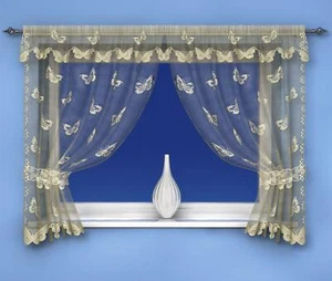 Juego de ventanas de encaje de mariposa marfil - Imagen 1 de 11