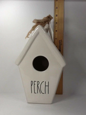 RAE DUNN white "PERCH"  BIRDHOUSE BY MAGENTA NWT Cover