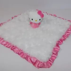 Hallmark Itty Bittys Hello Kitty Security Blanket Pink Ruffle Plush Baby Lovey - Picture 1 of 8