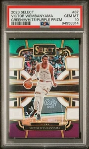 2023 Select Victor Wembanyama Rookie PSA 10 RC Green Purple Prizm Spurs Card #87 - Picture 1 of 2
