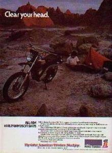 HARLEY-DAVIDSON 175 SX-175 Motorcycle Ad 1974 SX175 - Imagen 1 de 1