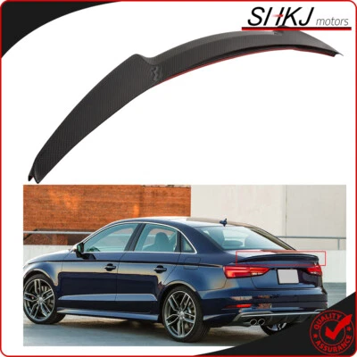 Fits 2014-2017 2018 AUDI A3 & AUDI S3 Sedan Trunk Spoiler Wing Carbon Fiber Foto 1 de 4