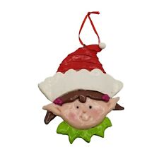 Elf Christmas Ornament Holiday Decor Dough Girl North Pole Santas Helper Girl