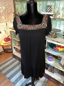 NWT Juniors Sequin Hearts Brand Black Dress Small Cap Sleeves Lined - Picture 1 of 6
