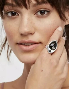 NWT Free People Marble Marquise Eye Ring Size 6 - Picture 1 of 1