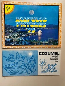 Vintage MEXIKO REISE EPHEMERA ERINNERUNGSSTÜCKE ACAPULCO POSTKARTEN 1979 COZUMEL BROSCHÜRE - Bild 1 von 3