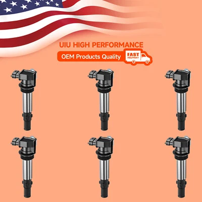 6 Pack Ignition Coil For Chevy Cadillac SRX CTS STS GMC Acadia UF375 0221604104 - Image 1 of 4