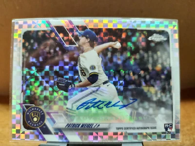 2021 Topps Chrome Update Autographs X-Fractors #CUSAPW Patrick Weigel /125 - Image 1 of 2