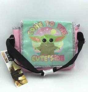 Star Wars The Mandalorian Baby Yoda Come To The Cute Side Satchel Bag Pink Blue - Picture 1 of 5